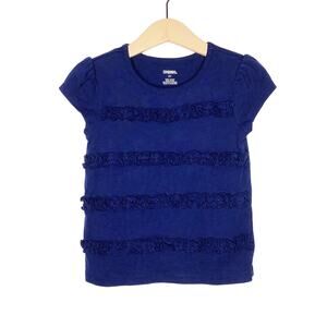 Gymboree Navy Blue Ruffle Cap Sleeve Tee Size Girls 3T